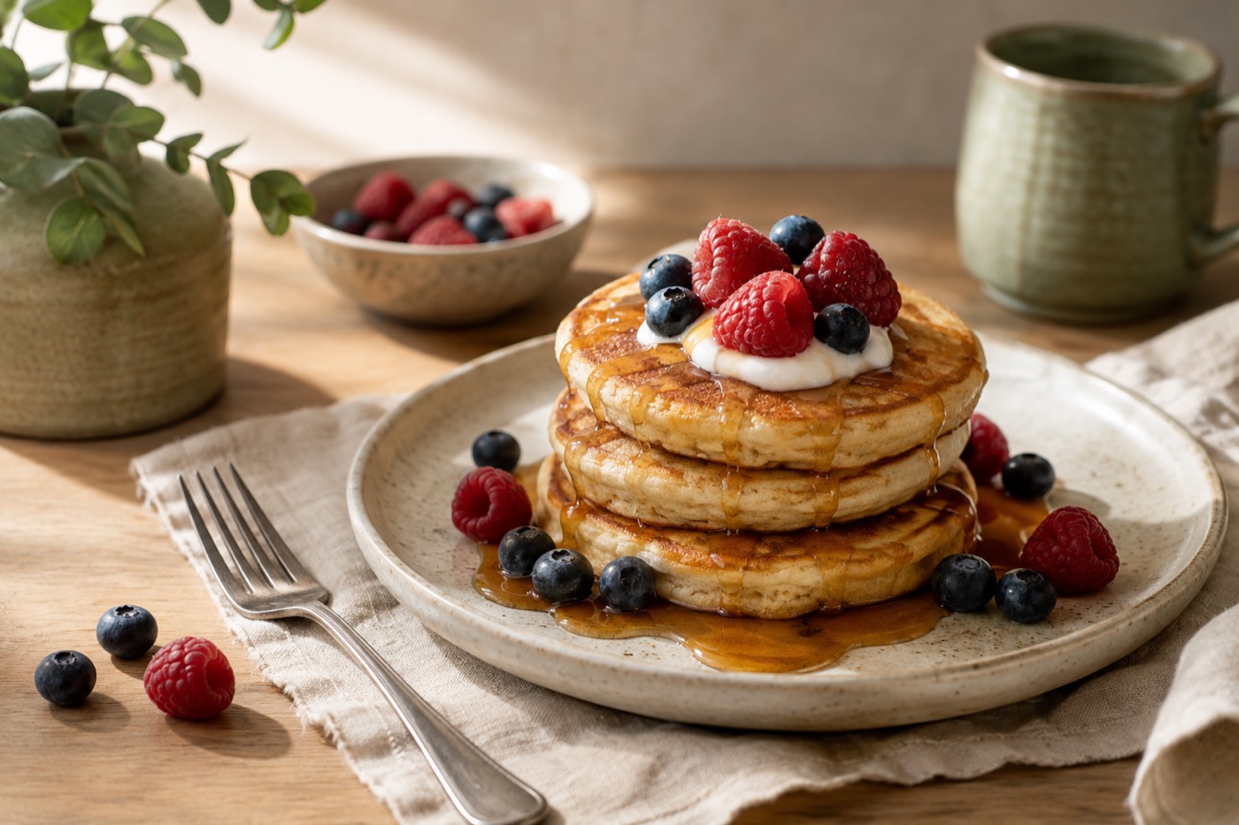 High-Protein Pancakes (30g, Blender Batter)