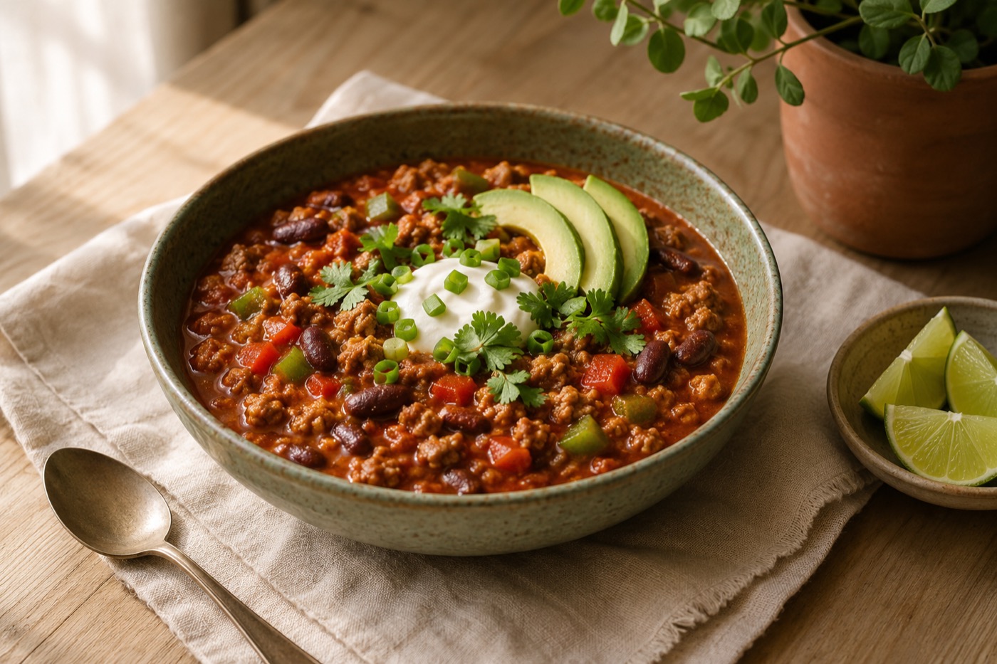 Slow-Cooker High-Protein Turkey Chili (35g, Freezer-Friendly)